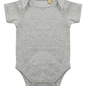 Short-sleeved bodysuit with envelope neck opening - Heather Grey, 0/3 Months