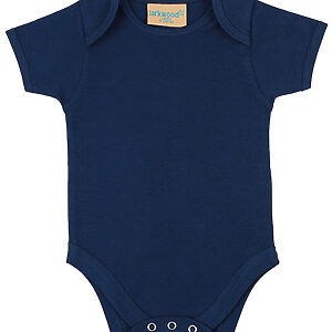 Short-sleeved bodysuit with envelope neck opening - Navy, 0/3 Months