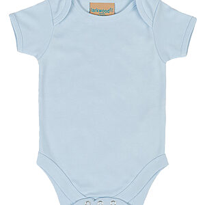 Short-sleeved bodysuit with envelope neck opening - Pale Blue, 0/3 Months