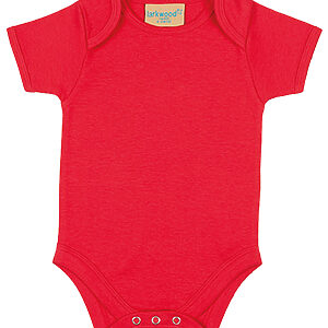 Short-sleeved bodysuit with envelope neck opening - Red, 0/3 Months