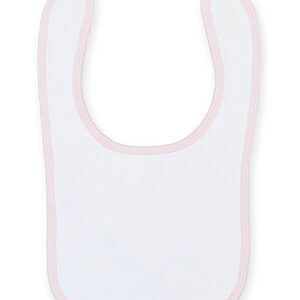 Plain and contrast bib - White/Pale Pink, One size
