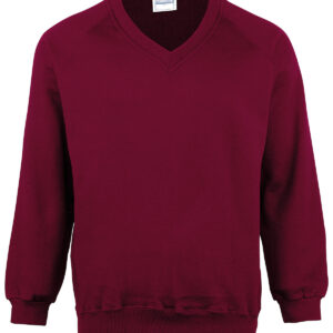 Kids Coloursure™ v-neck sweatshirt - Burgundy, 22" Chest
