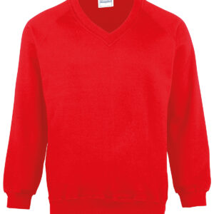 Coloursure™ v-neck sweatshirt - Red, S