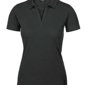 Women’s Harvard v-neck – stretch deluxe polo - Charcoal, XS