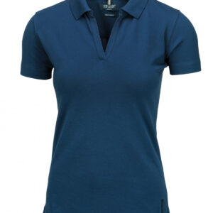 Women’s Harvard v-neck – stretch deluxe polo - Indigo Blue, XS