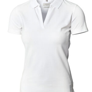 Women’s Harvard v-neck – stretch deluxe polo - White, XS