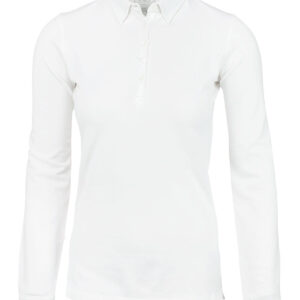 Women’s Carlington – deluxe long sleeve polo - White, XS