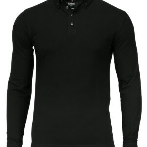 Carlington – deluxe long sleeve polo - Black, S
