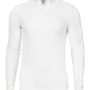 Carlington – deluxe long sleeve polo - White, S