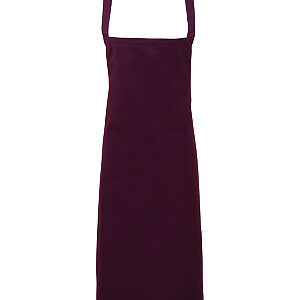100% Organic Cotton Bib Apron - Aubergine, One size