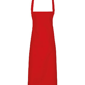 100% Organic Cotton Bib Apron - Red, One size