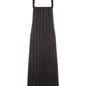 Striped bib apron - Black/Grey, One size