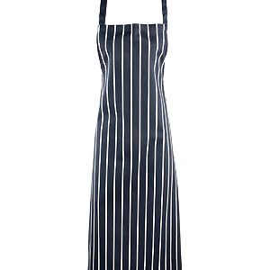 Striped bib apron - Navy/White, One size