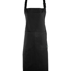Cotton bib apron, organic and Fairtrade certified - Black, One size
