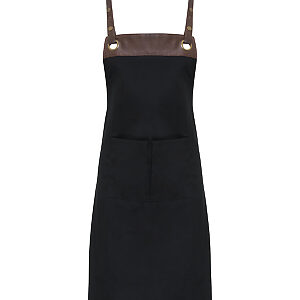Espresso bib apron - Black/Brown, One size
