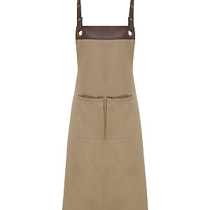 Espresso bib apron - Khaki Brown, One size