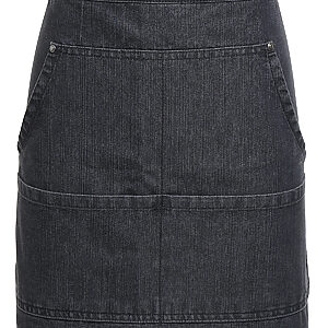 Jeans stitch denim waist apron - Black Denim, One size