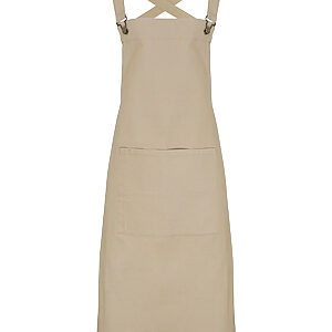 Cross back 'barista' bib apron - Khaki, One size