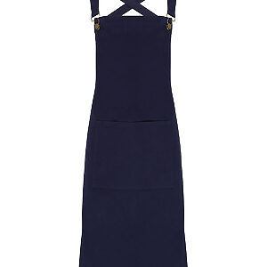Cross back 'barista' bib apron - Navy, One size