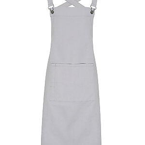 Cross back 'barista' bib apron - Silver, One size