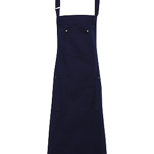 Chino cotton bib apron - Navy, One size