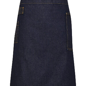 Division waxed-look denim waist apron - Indigo Denim, One size