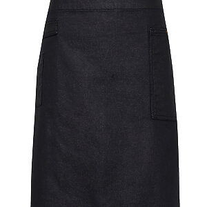 Division waxed-look denim waist apron - Indigo/Brown Denim, One size