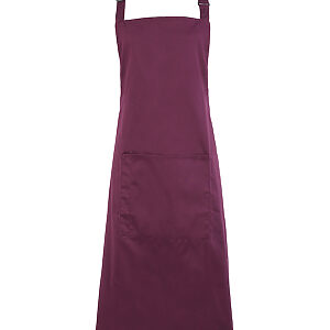 Colours bib apron with pocket - Aubergine, One size
