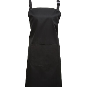 Colours bib apron with pocket - Black, One size