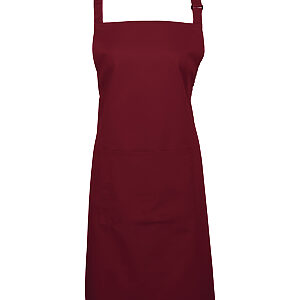 Colours bib apron with pocket - Burgundy, One size