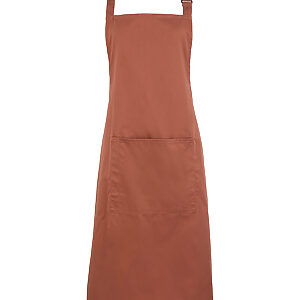 Colours bib apron with pocket - Chestnut, One size
