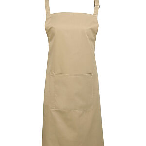 Colours bib apron with pocket - Khaki, One size