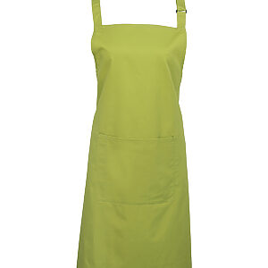 Colours bib apron with pocket - Lime, One size