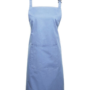 Colours bib apron with pocket - Mid Blue, One size