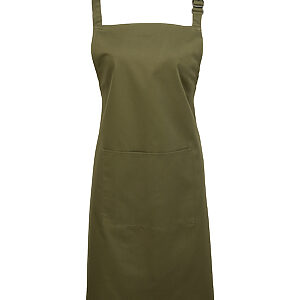 Colours bib apron with pocket - Olive, One size