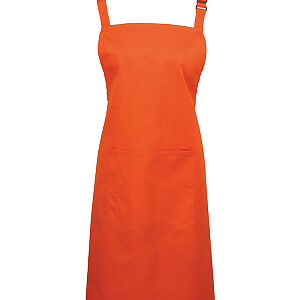 Colours bib apron with pocket - Orange, One size