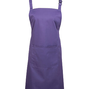 Colours bib apron with pocket - Purple, One size