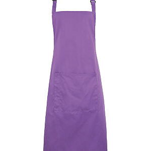 Colours bib apron with pocket - Rich Violet, One size