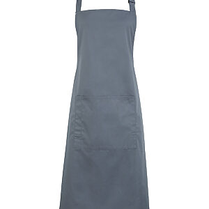 Colours bib apron with pocket - Steel, One size