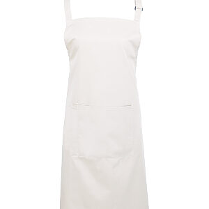Colours bib apron with pocket - White, One size