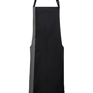Contrast bib apron - Black/Dark Grey, One size