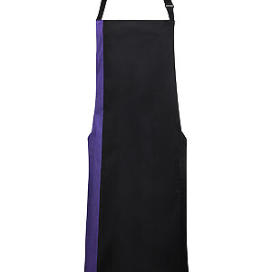 Contrast bib apron - Black/Purple, One size