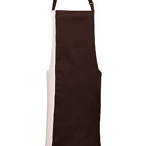 Contrast bib apron - Brown/Natural, One size