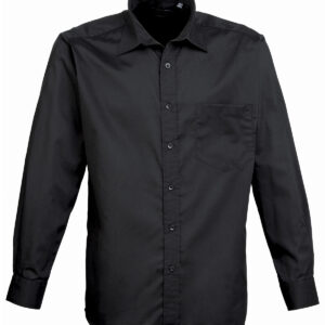 Long sleeve poplin shirt - Black, 14.5