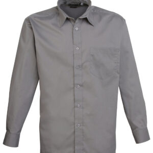 Long sleeve poplin shirt - Dark Grey, 14.5