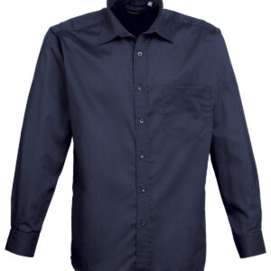 Long sleeve poplin shirt - Navy, 14.5