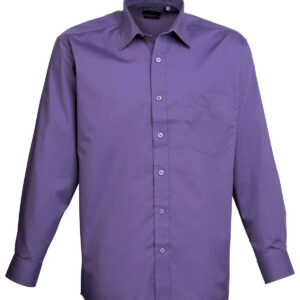 Long sleeve poplin shirt - Purple, 14.5