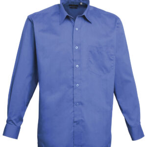Long sleeve poplin shirt - Royal, 14.5