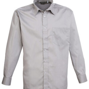 Long sleeve poplin shirt - Silver, 14.5
