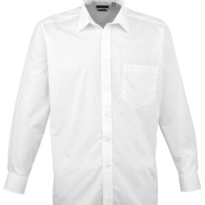 Long sleeve poplin shirt - White, 14.5